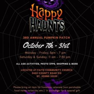 10/7-10/31: Happy Haunts Pumpkin Patch