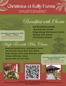 12/07: Christmas at Kelly Farms Breakfast with Santa and High Tea with Mrs Clause