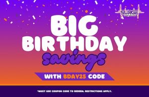 Surge Adventure Park January Birthday Savings