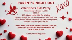 02/14: Sensory Towne Parents Night Out Valentine's Kids Party