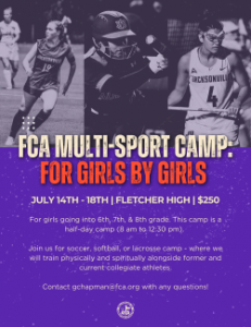 FCA Multi-Sport Camp For girls by girls.