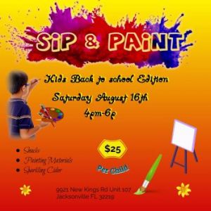 08/16: Caring Hands CPR Jax Kids Sip and Paint: Back to School