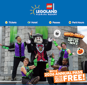 Legoland Buy 2026, Get the rest of 2025 FREE