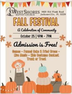 10/25: West Shores Baptist Church Fall Festival
