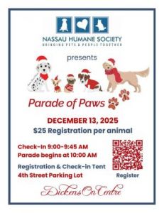 12/13:  Nassau Humane Society Parade of Paws