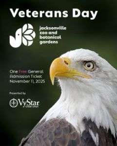 Jacksonville Zoo and Botanical Gardens Free Admission for all Military Veterans and Active-Duty Service Members