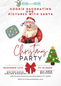 12/12: Kids Can Be Kids Cookie Decorating and Pictures with Santa Christmas Party