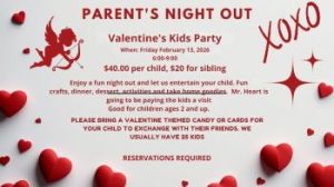 02/13: Sensory Towne Parents Night Out Valentine's Kids Party
