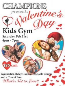 02/21: Champions Gymnastics Valentine's Day Kids Gym