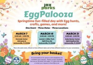 03/07, 03/14, 03/21: Jax Parks Eggpalooza