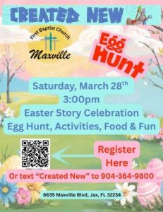 03/28: First Baptist Church of Maxville Easter Egg Hunt