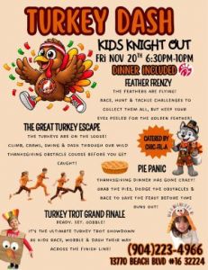 11/20: Pack Fitness Kids Night Out Turkey Dash